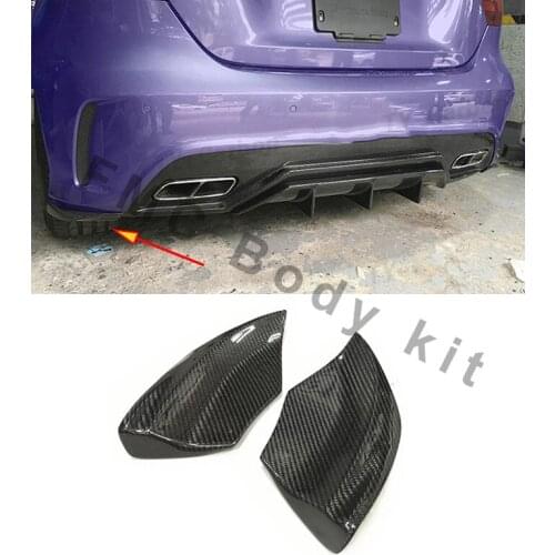 2 PCS carbon fiber rear lip Spoiler dividers for Mercedes Benz Class A W176 A250 AMG A45 2013-2018 FRP