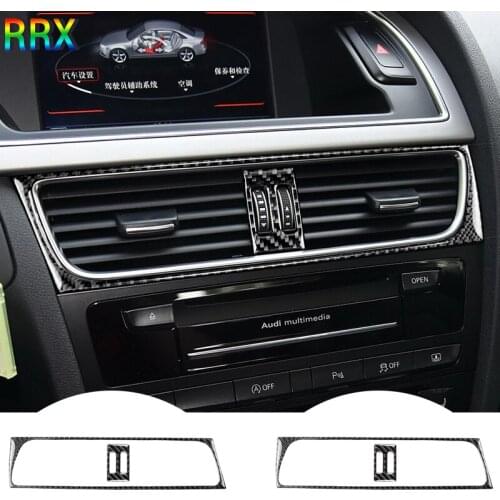 2009-2016Carbon Fiber Car Interior Navigation Central Control Panel Air Conditioning Vent Cover Frame for AUDI A4B8 accessories