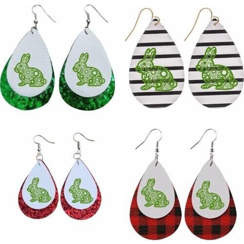 2021 Happy My First Colorful Happy Easter Eggs Earrings Bunny Boy Earrings Stock