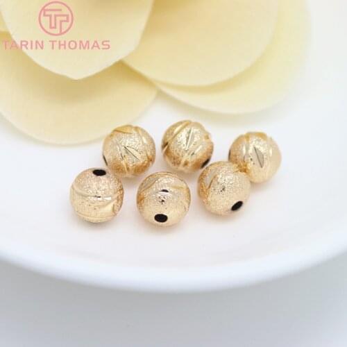10PCS 8MM 24K Champagne Gold Color Plated Brass Matte Spacer Beads Bracelet Beads High Quality Diy Jewelry Accessories