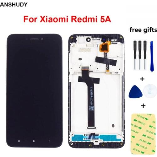 5.0'' For Xiaomi Redmi 5A Redmi5A LCD Touch Screen Digitizer Sensor Glass Assembly Display With Frame Free Shipping Replacement