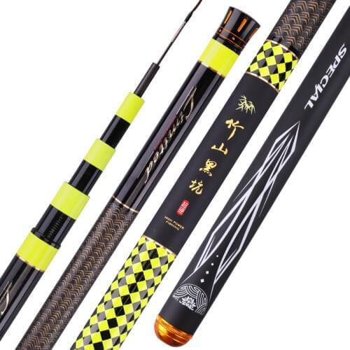 5.4m 6.3m 7.2m Taiwan Fishing Rod Black Fish Pole 19 Tonalty CarbonSuper-hard Sturgeon Fishing Rod Black Pit Fishing Canne Pesca
