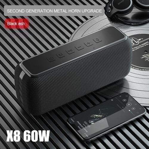 60W Bluetooth 5.0 Speaker DSP Portable Home Outdoor Heavy Bass Waterproof TF Card AUX Car Stereo Series Supported Subwoofer