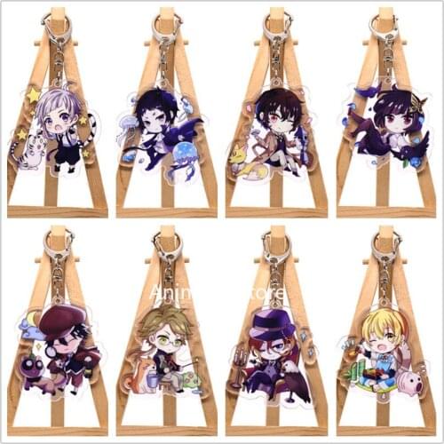 Anime Bungo Stray Dogs Keychain Figure Nakajima Atsushi Akiko Yosano Izumi Kyouka Acrylic Bag Pendant Keyring for Gift