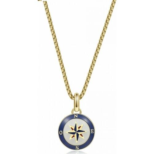 Brosway Jewels Man Necklace Horizon BHO05 Compass Rose With Lanyard Free