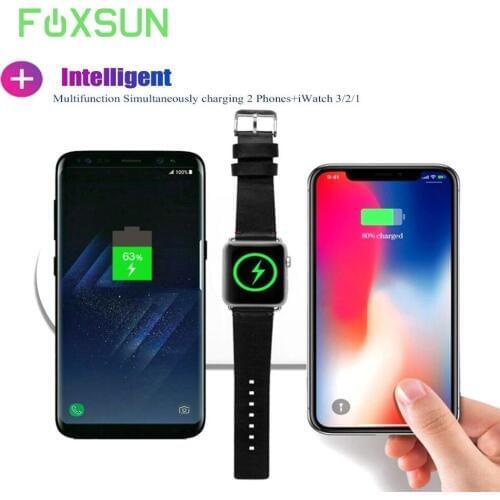 Mini AirPower Fast Wireless Charger, 3 in 1 Qi Fast Wireless Charger for i Watc 3/2/1,Ultra Slim Portable Wireless Charger