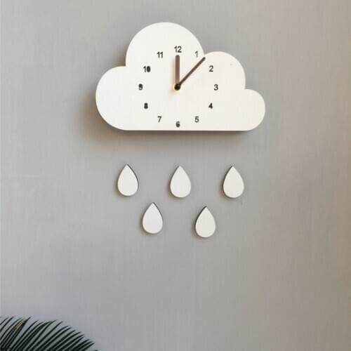 Nordic Style Cartoon Cloud Elephant Clock For Children Room Cute Wall Clock Home Decoration New
