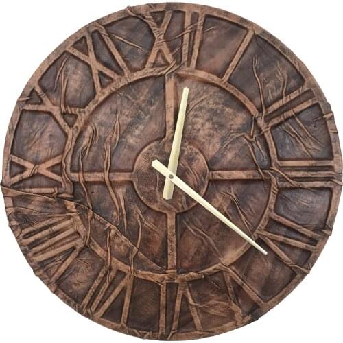 Goodtime Handmade Real Leather Decorative Wall Clock 50 cm MDF Wooden Home Needles Design Free Shipping