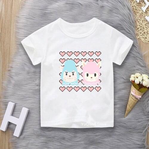 Childrens Cute Cartoons Alpaca Print T Shirt Casual Harajuku Boy Girl Unisex Short Sleeve Tops O Neck Funny Animal Kids Tshirt