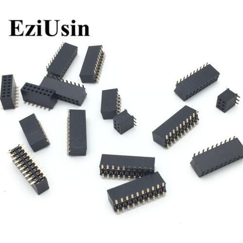 SMT 1.27mm 1.27 Double Row Female Breakaway PCB Board Pin Header socket Connector Pinheader 2*5 2*10 2*12 2*15 2*20 2* 3-50P SMD
