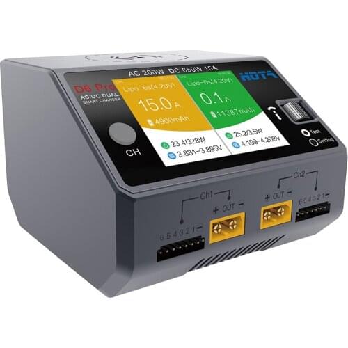HOTA D6 Pro AC 200W DC 650W 15A D6 DC 2X325W 2X15 ACharger with Wireless Charging for NiZn Nicd NiMH Battery