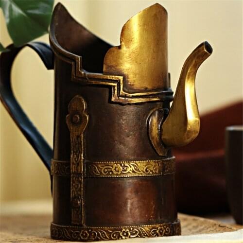 Exquisite Nepalese Buddhism Pure Copper Butter Pot Handmade Tibetan Copper Pot Accessories Bronze Teapot Ethnic Style