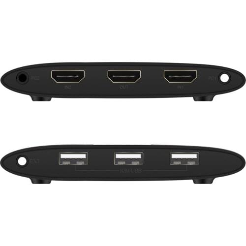 KVM Switch HDMI 2X1 Port, 4K USB KVM Switcher Box Share 2 Computers with 1 Keyboard Mouse and 1 Monitor With Remote Controller