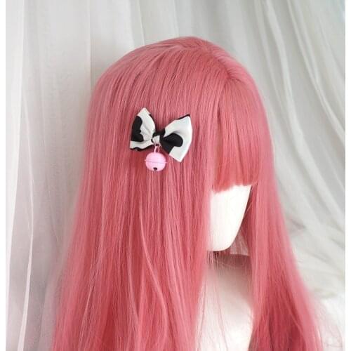 Handmade Cute Barrettes Bell Cows Pattern Hair Accessories Bow Hair Rope Lolita Girl