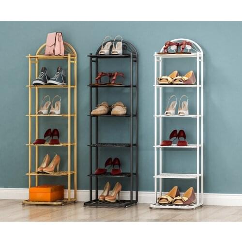 Multiple Layer Shoe Cabinet Wrought Iron Saving Space Shoe Organizer Shelf Minimalist Modern Morocco Shoe Rack for Home Doorway
