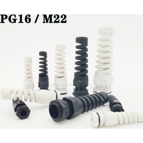 Nylon Cable glands PG16 M22 waterproof cable connectors thread gland rubber wiring conduit IP68 Anti-bending plastic cable sleev