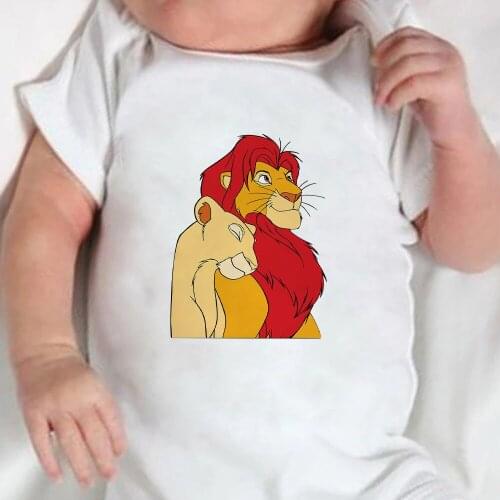 New Lion King Simba Nala printed Baby Romper Short Sleeve Summer Newborn Bodysuit Harajuku Fashion Infant Jumpsuits