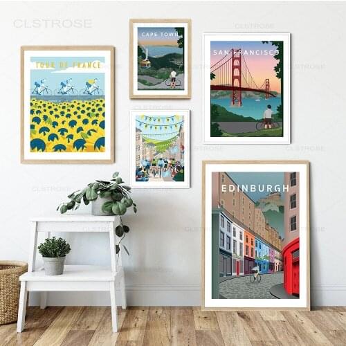 Giro D'Italia Print Poster France Cycling Painting Wall Art Pictures Bike Prints And Sunflower Posters Room Home Decor No Frame