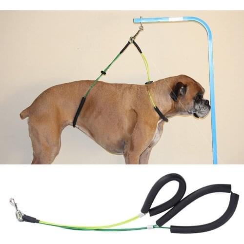 Adjustable Pet Grooming Leash No-Sit Haunch Holder Restraint Steel Grooming Loop Noose Wash Choker Dogs Cats Grooming Table Arm