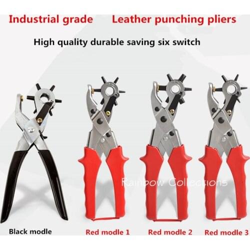 Leather Belt Hole Punch Plier Eyelet Puncher Revolve Sewing Machine Bag Setter Tool Watchband Strap Household leathercraft