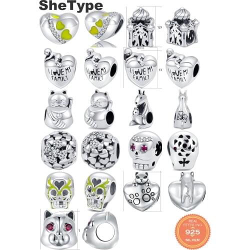 SheType 2019 New Arrival Round Beads for Women Mother Jewelry Making Charm 925 Solid Sterling Silver