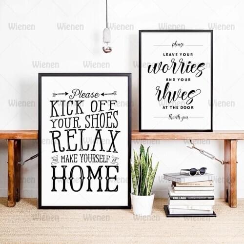 Remove Your Shoes Sign Canvas Posters and Prints Take Off Your Shoes Welcome Sign Canvas Painting Entranceway Hallway Home Decor