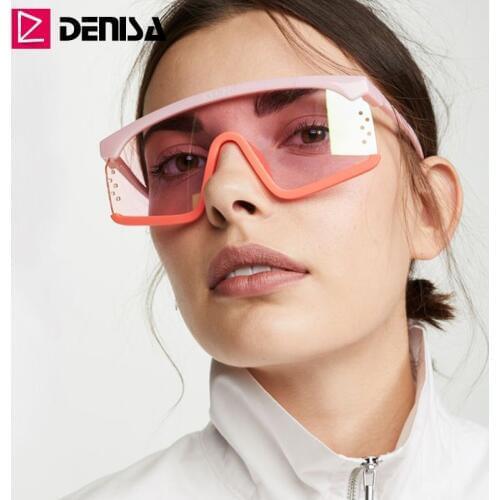 DENISA Fashion Oversized Sunglasses Women 2019 Brand Designer Big Frame Square Sunglasses UV Protection Shades For Women G2087