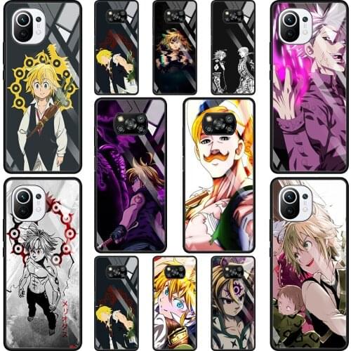 Phone Glass Case For Mi Poco X3 NFC 10T 9T Note 10 11 Pro Lite Ultra 11i F3 Transparent Fitted Fundas The Seven Deadly Sins