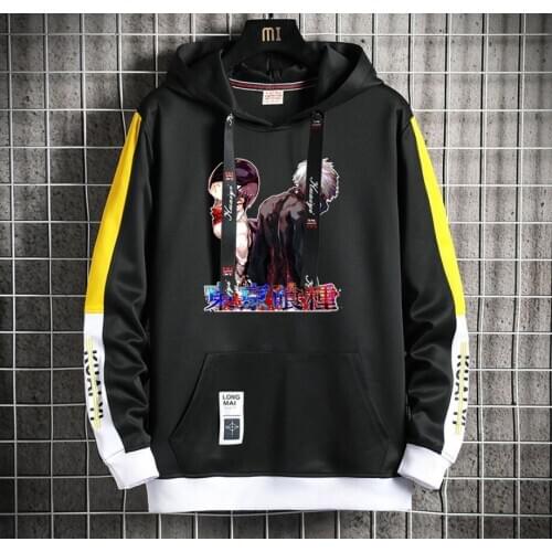 Tokyo Ghoul Anime Hoodie Men/Women Popular Harajuku Hoodeds Pullover Streetwear Casual Fake Two-Piece coat jacket