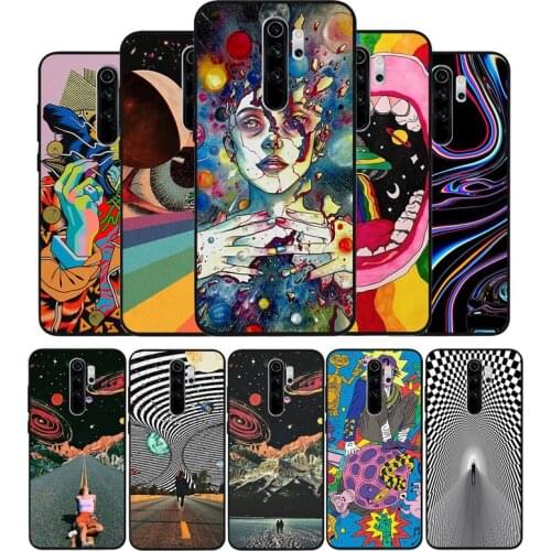 Trippy Art aesthetic Black TPU Silicone Soft Phone Case For Redmi 4A 4X 7A 5 Plus 6 Pro NOTE 9 7 8 5 Pro 4 6