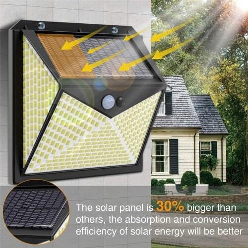 2021 New 350 LED Solar Light Outdoor Solar Lamp with Motion Sensor Solar Powered Sunlight Spotlights for Garden Decoration