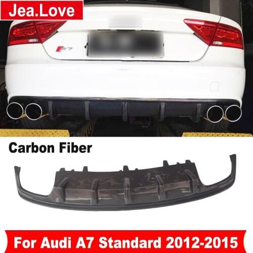 M Style Real Carbon Fiber Rear Bumper Lip Diffuser Car Body Styling Kit Part For Audi A7 Standard 2012-2015 Modification
