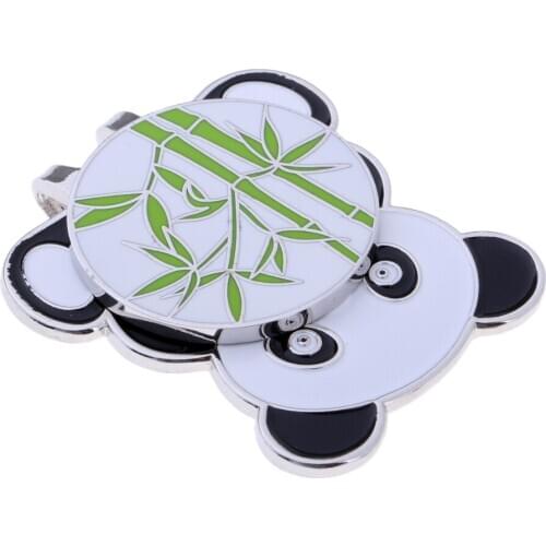 Alloy Golf Cute Panda Hat Cap Clip with Magnetic Detachable Ball Marker Golfer
