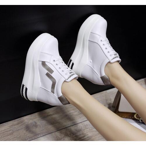 Women shoes autumn bright wear-resistant tire bottom casual white Chunky Sneakers for female fashion Vulcanize Shoe woman Z2-99
