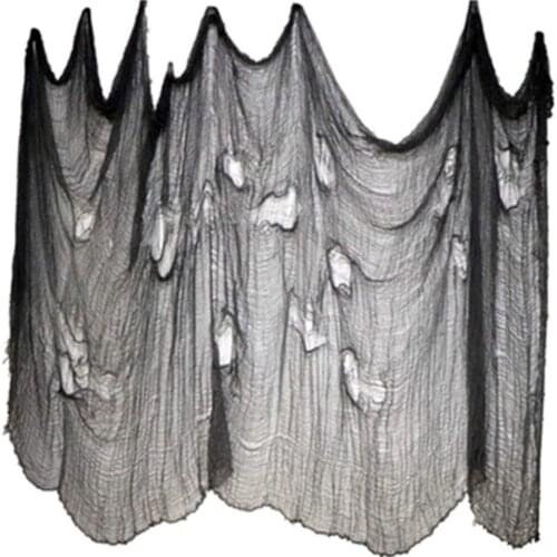Halloween Creepy Gauze Black Large Grid Yarn Cloth Door House Decor Props Halloween Party Decoration