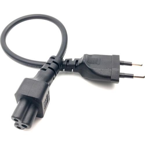 2PCS EU Power Adaptor Cord, European 2pin Male Plug to IEC 320 C5 Micky Adapter Cable For Notebook Power Supply