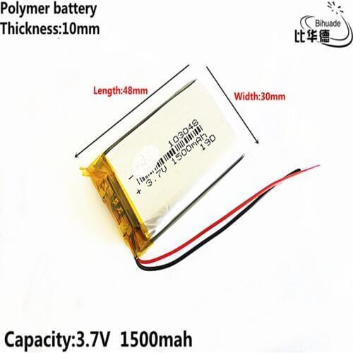 2019 Liter energy battery 3.7V lithium battery early 103048 1500mAh headlight GPS navigator general polymer batteries