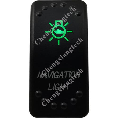 12V/24V Car Boat 3 Pins SPST ON/OFF Green & Blue Led Light Rocker Toggle Switch Navigation Lights for Carling ARB Narva 4x4