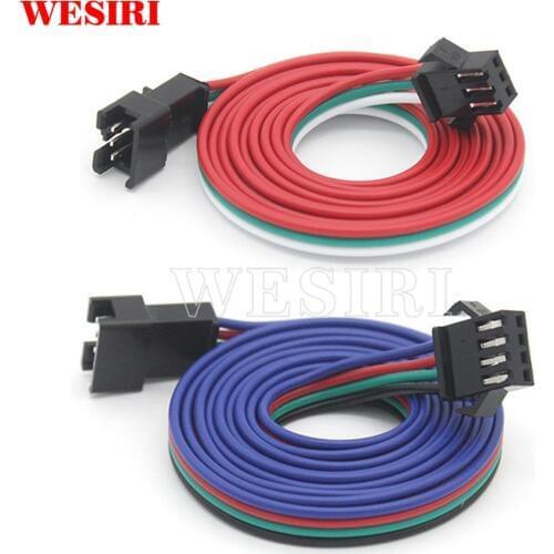 3Pin/4Pin JST SM Male Female Plug LED Connecter Cable with 1m Long Wire For WS2812B WS2811 APA102 WS2801 5050 RGB LED Strip