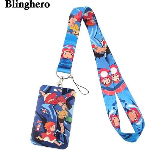 CB313 New Anime Printed Lanyard Badge ID Card Holder Neck Strap Clip Cell Phone Neck Straps Office School Supplies