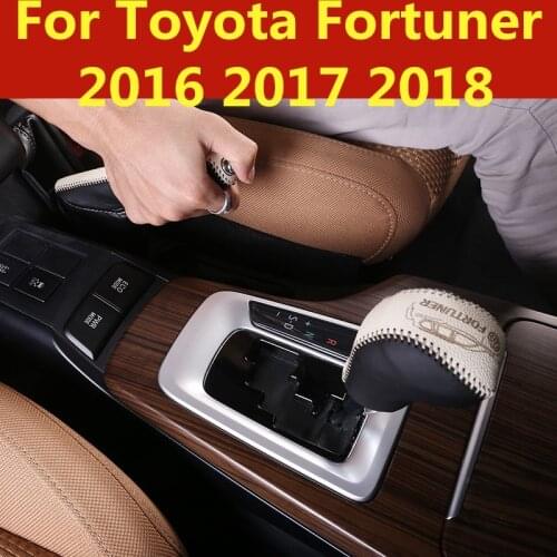 Gear cover special gear set gear set decorative leather hand brake gear set car Accessories For Toyota Fortuner 2016 2017 2018