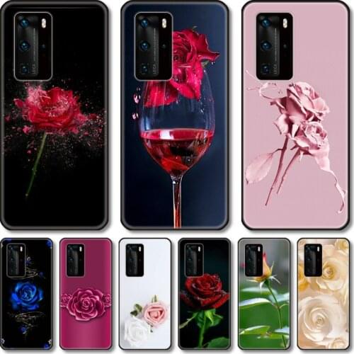 Colorful rose Phone Case For Huawei Honor 20 10 9 8 N Pro Lite A C RU black cell shell