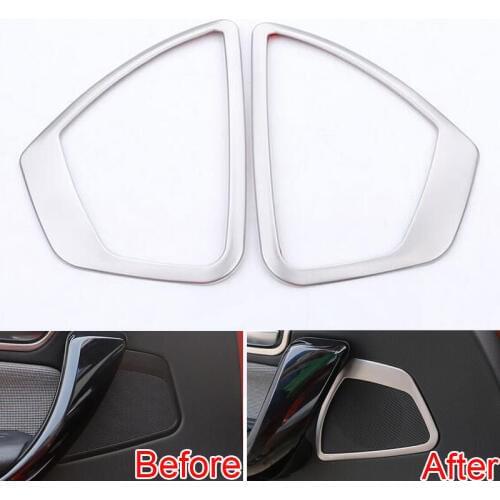 Stainless Steel 2Pcs/set Speaker Sound Trim Audio Ring Decoration Covers Fits For BMW 1 Series F20 116i 118i Car Styling