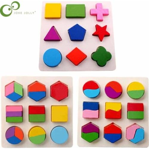 Kids Baby Wooden Learning Geometry Educational Toys Puzzle Montessori Early Learning Free Shipping WYQ