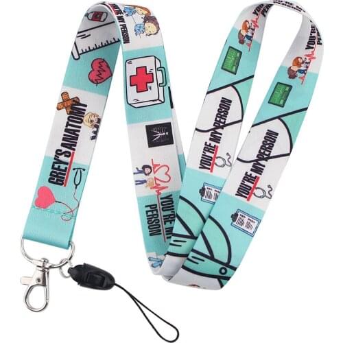 ER115 TV Greys Anatomy Key Chain Lanyard Gifts For Doctors Nurse Friends Phone USB Badge Holder Necklace Accessories