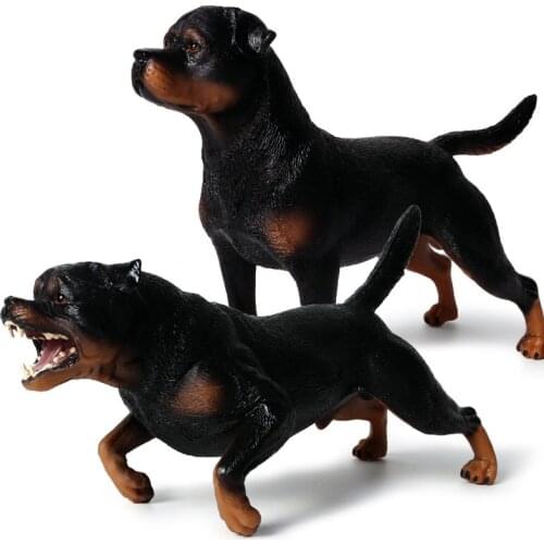 Simulation Rottweiler Animal Figure Collectible Toys Dog Animal Figures Kids Plastic Cement Toys Educational Animal Toys Decor