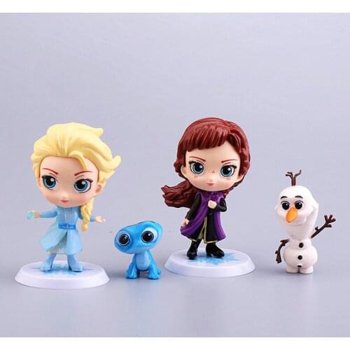 4Pcs 5Pcs 12Pcs/set Disney Frozen Toys Doll Princess Anna Elsa Olaf Fire Spirit Figures Anime Model Toy Children Gift