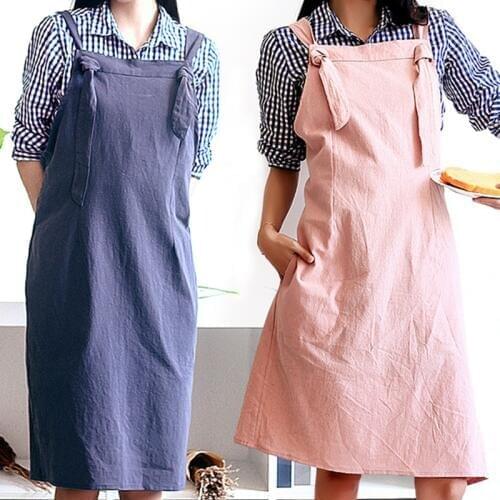 Purple Pink Cotton Apron Florist Gardener Painter Artist Work Wear Barista Waitstaff Bartender Baker Pastry Chef Uniform D81