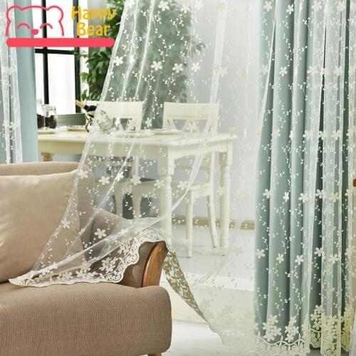 Customized 3D Embroidery Floral Tulle Curtain for Bedroom Window Curtain for Living Room Home Decorative Custom Window Curtain