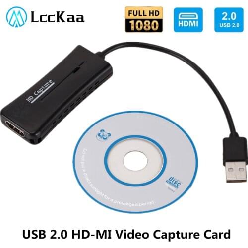 LccKaa USB 2.0 HDMI Video Capture Card Gaming Record Card for PS4 Game Home Office DVD Camcorder Camera Recording Live Streaming